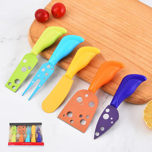 Juego de cinco utensilios pequeños para hornear, juego de cuchillos para queso, juego de herramientas para queso, juego de cuchillos, tenedores y espátulas de acero inoxidable para queso - Product Image 4