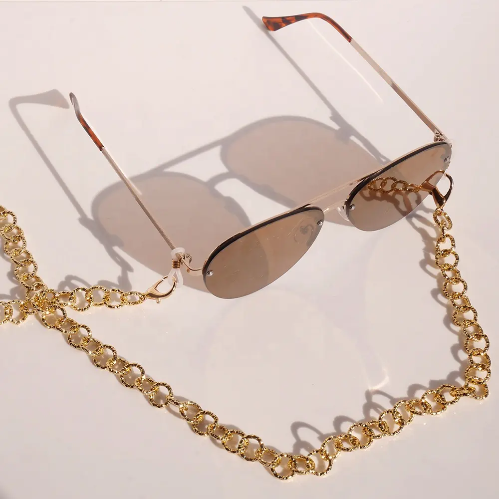 Catena per occhiali in metallo fantasia in alluminio Non sbiadito catena per occhiali da sole in oro con cinturino per occhiali da vista