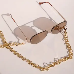 Chaîne de lunettes en métal en aluminium Non décoloré, bracelet de lunettes de soleil doré, chaîne de support de lunettes pour lunettes