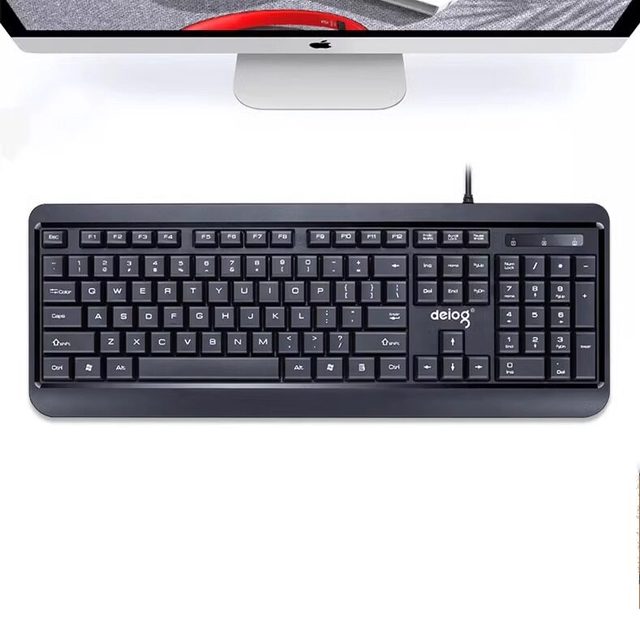 Deiog DY-807S 101-Key Programmable Full Size Capacitive Wired USB Keyboard for Laptop Desktop Computer-Business Office Home Use