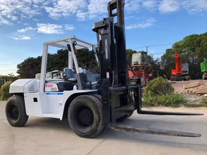 Montacargas diésel usado TCM FD100 de 10 toneladas con ruedas, tipo comercial, con mástil de dos etapas, en stock, a la venta, Shanghai Fwd - Product Image 4