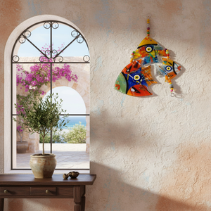 Décoration murale yeux maléfiques en verre 13x44 cm Accent mural unique et accrocheur - Product Image 3