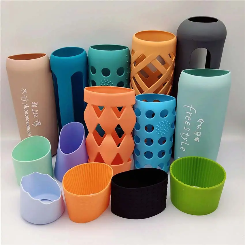 Custom Silicone Sleeves Silicone Holder Rubber Sleeve for Bottle and Cup silicone Cups & Saucers