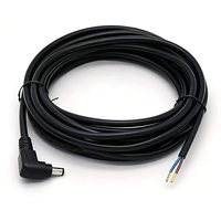 Kabel Ekstensi Daya DC5525 Male Plug Jack Sudut Siku ke 2 Pin Kabel Telanjang Ujung Terbuka 3M untuk Kamera LED Strip