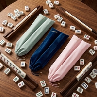 Sac à cordon en velours de 22 pouces pour Mahjong, étui portable personnalisé pour bâtons de Mahjong, pochette d'accessoires de jeu de Mahjong