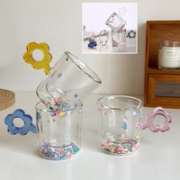 Cadeau Gobelet thé café à double couche soufflé à la main Tasse à dessert de bureau Tasse à eau borosilicate isolée à double paroi Tasse à boire de lait