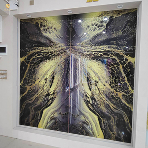 กระเบื้องหินเคลือบเงาสีทองสีดำขัดเงาของตกแต่งบ้านหรูหราผนังแผ่นเคลือบเงาขนาดใหญ่ลายครามแบบอิตาลี - Product Image 6