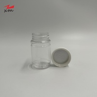 Flacon en PET transparent de 80 g avec bouchon résistant aux enfants, pot en plastique pour compléments alimentaires, couvercle de sécurité CR pour l'emballage de médicaments, pilules et vitamines