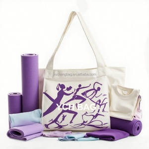 2025 nuovo YCH all'ingrosso sport sport pla spalla di tela Tote marrone Yoga borsa Logo personalizzato con tappetino taschino - Product Image 3