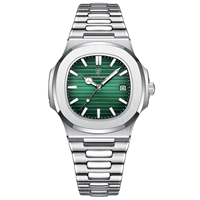Montre pour homme de la marque MEDEO, vente en gros personnalisée, montre-bracelet lumineuse avec date, acier inoxydable, étanche, mode, luxe, montre à quartz pour homme