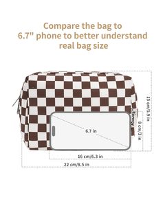 Narwey Grande <span class=keywords><strong>trousse</strong></span> de maquillage en damier foncé avec fermeture à glissière Organisateur de cosmétiques de voyage en PU pour <span class=keywords><strong>trousse</strong></span> de <span class=keywords><strong>toilette</strong></span> pour femmes et filles - Product Image 5