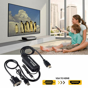Adaptateur VGA VERS <span class=keywords><strong>HDMI</strong></span> Câble Audio pour Connecter Vieux PCLaptop avec une Sortie VGA à Nouveau Moniteur D'affichage - Product Image 6