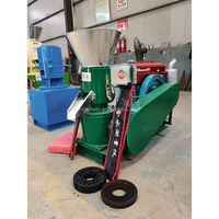 Moulin à granulés de sciure de bois à moteur diesel granulateur plat avec composant de moteur central