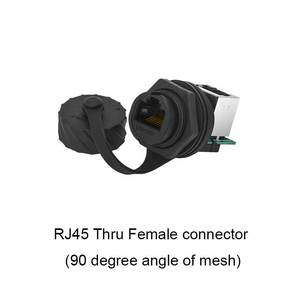 Connecteur de base <span class=keywords><strong>femelle</strong></span> <span class=keywords><strong>RJ45</strong></span> industriel étanche IP68 avec contacts en cuivre et boîtier en nylon pour utilisation extérieure - Product Image 5