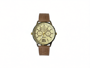 Orologio Cronografo da Uomo in Pelle con Cassa in Acciaio Inossidabile e Quadrante Rotondo, Accessorio di Moda - Product Image 1