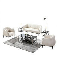 Einfaches Büro-Geschäftssofa Günstiges PU-Ledersofa Couchtisch-Set Büromöbel Synthetisches Leder Modulares Modernes Schlafzimmer