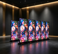 Afficheur LED portable léger et réglable en hauteur, signalétique numérique d'intérieur avec contrôle du contenu via WIFI et USB