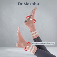 Chaussettes de yoga antidérapantes à cinq doigts en mélange de coton de luxe pour Pilates, Barre, Ballet et entraînement - Pour femmes, toutes saisons