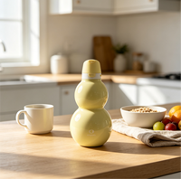 Bouteille d'eau personnalisée en forme de calebasse, en acier inoxydable, isolée sous vide, avec paille et 2 couvercles, emballage cadeau d'entreprise