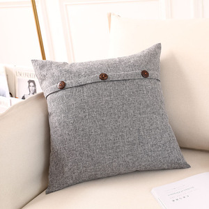 Sản xuất 100% lanh lanh đệm Bìa tinh khiết tiêu chuẩn nút tùy chỉnh rửa Linen gối đường ống cạnh - Product Image 5