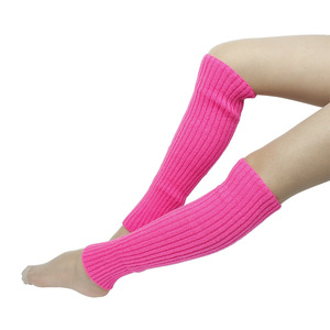 Venta al por mayor calcetines holgados para mujer calentadores de piernas de invierno hasta la rodilla puños de botas de punto calcetines de algodón de color sólido calentadores de pies calcetines largos - Product Image 5