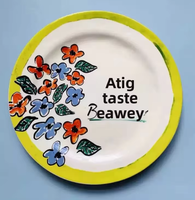 Assiette à dîner en céramique faite à la main et peinte à la main, motif végétal, assiette décorative ronde pour dessert, salade, vaisselle de cuisine à domicile