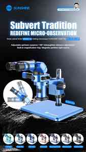 Sunshine R360 Pro 三眼顕微鏡 折りたたみ式回転デザイン/7-45倍ズーム/180°接眼レンズ調整 顕微鏡 - Product Image 4