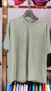 Kaos Pria Logo Kustom Vintage Acid Wash Distressed Heavyweight Cotton Blank Oversized 100% Katun untuk Kaos Pria - Product Image 2