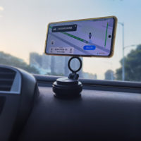 Support magnétique pour téléphone, rotation à 360 degrés, base à ventouse flexible pour tableau de bord de voiture, pare-brise, ajustement universel 4''-7''
