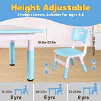 Ensemble de chaises de table d'étude de style château moderne et créatif Ensemble de tables et de chaises pour enfants en plastique et bois naturel pour enfants Chambre à coucher écoles