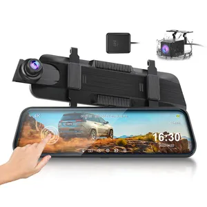 4K Video Recorder Streaming Spiegel Dash Cam 10Inch Touch Screen Black Box Nigh Vision Rear View Car Dvr camera Met Gps Module