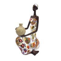 Figurine de femme africaine en résine pour décoration de mariage