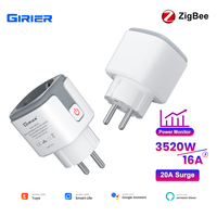 Enchufe Inteligente GIRIER Tuya EU con Alta Capacidad de Carga y Función de Medición de Energía, Hogar Inteligente Tuya ZigBee 16A
