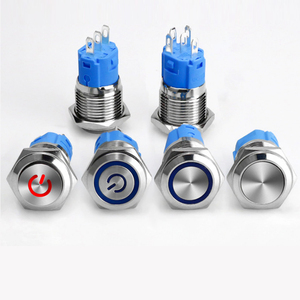 Metal <b>Button</b> Switch 12mm16mm19mm22mm with Wire Waterproof High Current 12v24v220v Welding Pin Reset Self Switch - Product Image 1