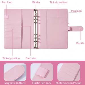 Carpeta de Presupuesto A5 de Cuero PU con 6 Anillas para Planificador y Desafío de Ahorro de 100 Sobres, Venta al por Mayor - Product Image 3