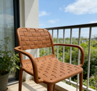 Chaises de jardin empilables en plastique imperméable, design moderne, pour l'intérieur et l'extérieur