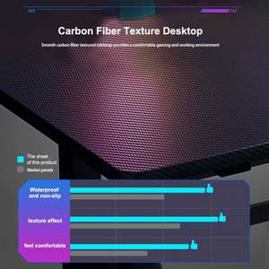 Escritorio de Juego en Forma de K para <span class=keywords><strong>PC</strong></span>, Estación de Trabajo para Gamers, Mesa de Oficina para Computadora con Luz LED - Product Image 2