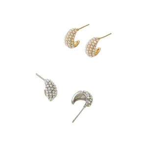 ต่างหูสตั๊ดรูปหอยทากทองแดงที่ทันสมัยทันสมัยทันสมัยพร้อมเครื่องประดับแฟชั่นเคลือบทองมุกเทียมทรงเรขาคณิตสำหรับเป็นของขวัญ - Product Image 6