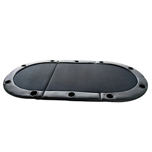 Mesa de póker de 3 pliegues de 8 plazas personalizada de forma ovalada para juegos de casino y Mahjong - Product Image 1