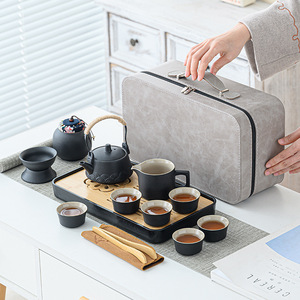 Portatile Vintage <span class=keywords><strong>giapponese</strong></span> Set vassoio da tè piccolo riutilizzabile in ceramica e metallo per viaggi all'aperto Design carino per uso domestico - Product Image 5
