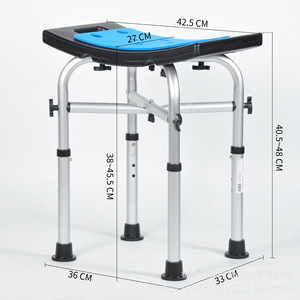 Fu Yi Shower Chair Aluminum Alloy <b>Adjustable</b> <b>Height</b> Non Slip Bath <b>Stool</b> For Elderly Pregnant Disabled - Product Image 3