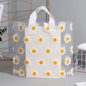 Sacs de shopping en PE jetables à logo personnalisé recyclables, avec soufflet latéral, découpés, avec poignées souples - Product Image 4