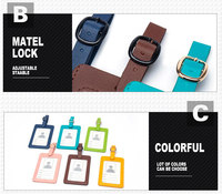 Vente en gros de luxe en cuir PU étiquette de bagage étiquette de voyage portable imprimée de logo personnalisé étiquette de sac d'embarquement souple pour cadeaux
