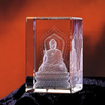 Crystal Boeddha 3d Laser Graveren Cube Crystal Boeddha Geschenken