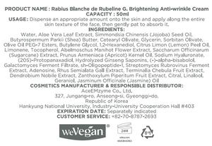 Crème Visage Éclaircissante Anti-rides Hydratante Rabius Blanche De Rubeline Coréenne Végane Double Action pour Femme Usage Diurne au Beurre de Karité - Product Image 6