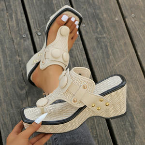 Sandalias de Verano para Mujer, Nuevo Estilo, Talla Grande, Punta Abierta, Plataforma con Tacón Grueso, Hebillas Metálicas, Sandalias de Playa - Product Image 2