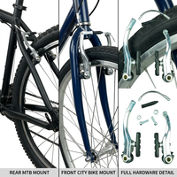 Kit de frein V-brake en alliage d'aluminium avec patins en caoutchouc rainurés et gaine de câble pour VTT