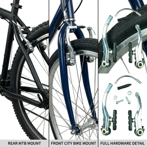 Kit de frein V-brake en alliage d'aluminium avec patins en caoutchouc rainurés et gaine de câble pour <span class=keywords><strong>VTT</strong></span> - Product Image 3