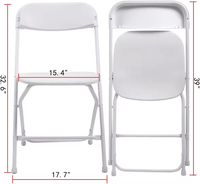 Chaises pliantes blanches en plastique pour événements, location en gros, portables, pour banquets et mariages en extérieur