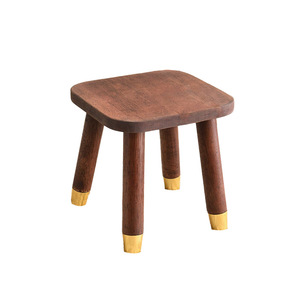 Taburete de madera maciza de 24x24x24 cm, taburete duradero de diseño escandinavo moderno para el hogar, para adultos y personas mayores - Product Image 5